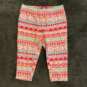 Carter's Baby Girls Pink Colorful Aztec Print Pants Size 9 Months